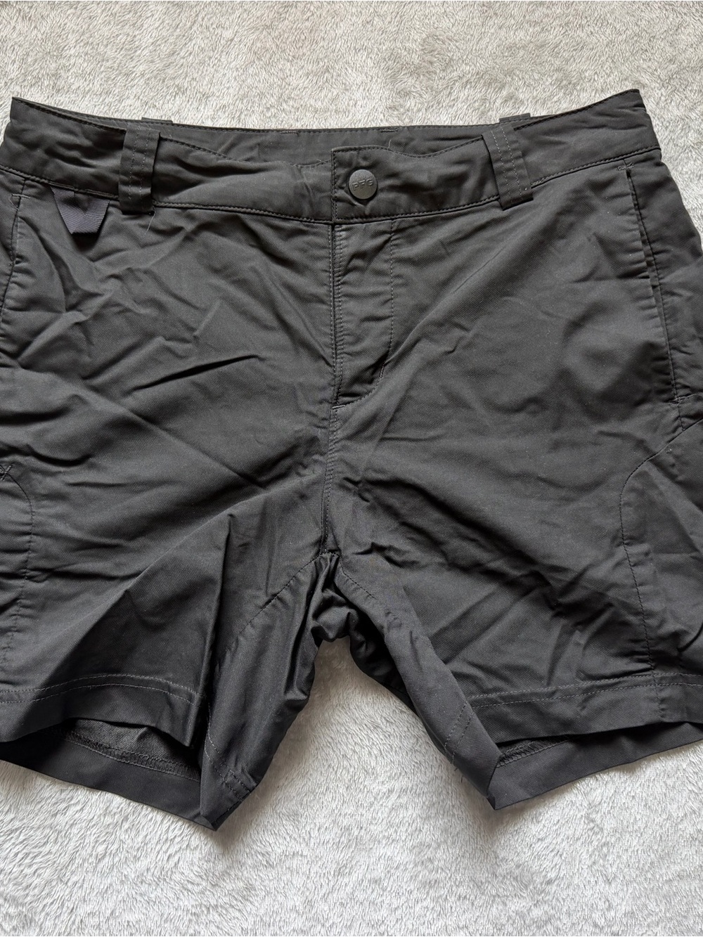 Columbia Men's Black Athletic Shorts with Button Waist